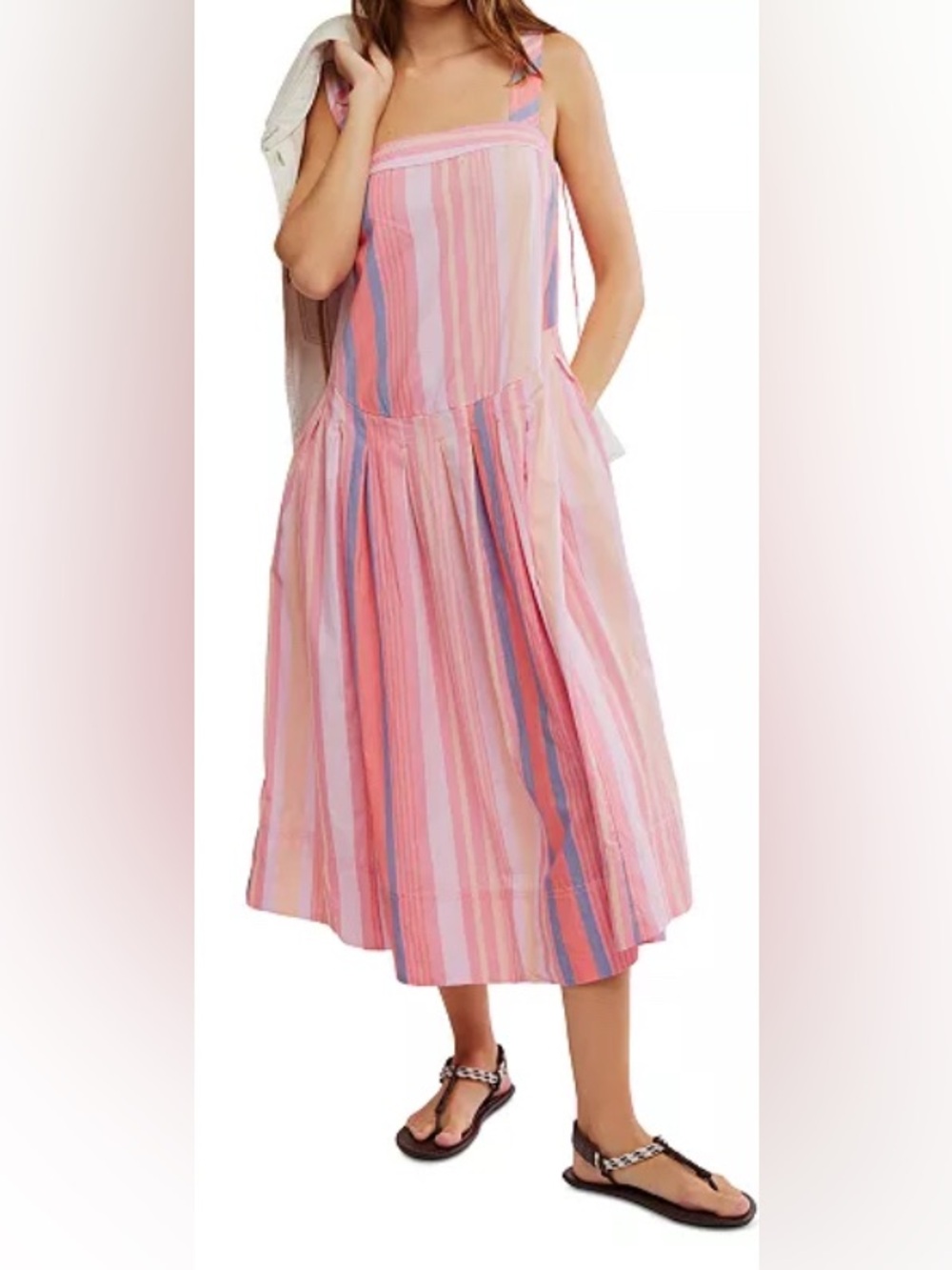 Free People - NEW - Women's Primavera Striped Midi Dress